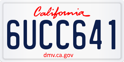 CA license plate 6UCC641