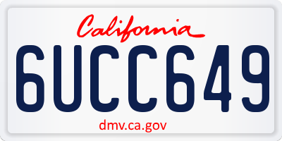 CA license plate 6UCC649
