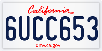 CA license plate 6UCC653