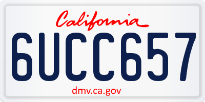CA license plate 6UCC657