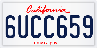CA license plate 6UCC659