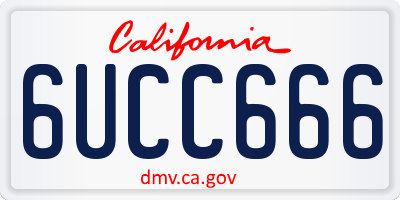 CA license plate 6UCC666