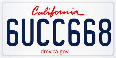 CA license plate 6UCC668