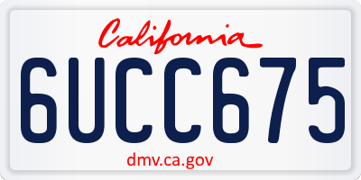 CA license plate 6UCC675