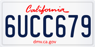 CA license plate 6UCC679