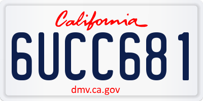 CA license plate 6UCC681