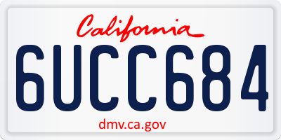 CA license plate 6UCC684