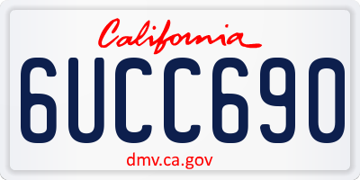CA license plate 6UCC690