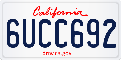CA license plate 6UCC692