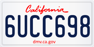 CA license plate 6UCC698