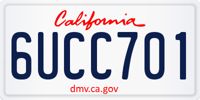 CA license plate 6UCC701