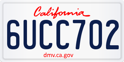 CA license plate 6UCC702