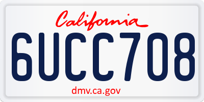 CA license plate 6UCC708