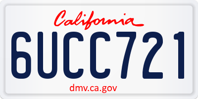 CA license plate 6UCC721