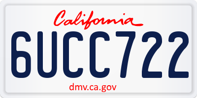 CA license plate 6UCC722
