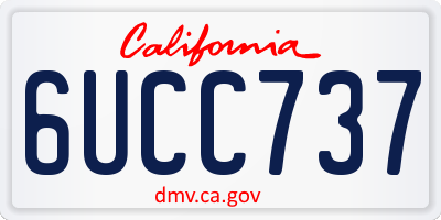CA license plate 6UCC737