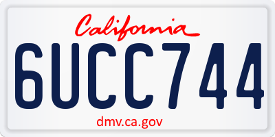 CA license plate 6UCC744