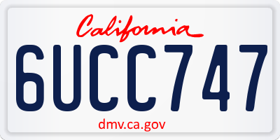 CA license plate 6UCC747