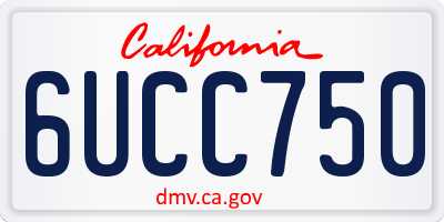 CA license plate 6UCC750