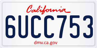 CA license plate 6UCC753