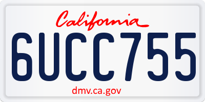 CA license plate 6UCC755