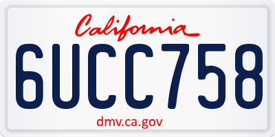 CA license plate 6UCC758
