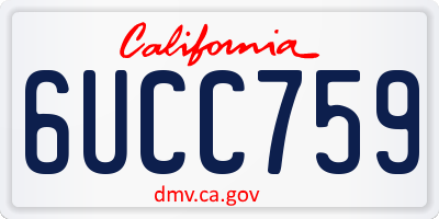 CA license plate 6UCC759