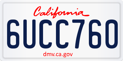 CA license plate 6UCC760