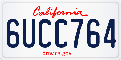 CA license plate 6UCC764