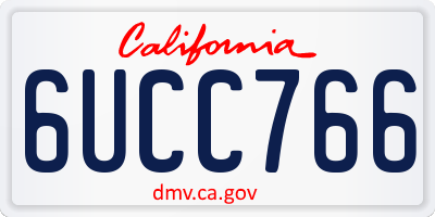 CA license plate 6UCC766