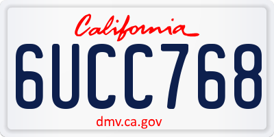 CA license plate 6UCC768