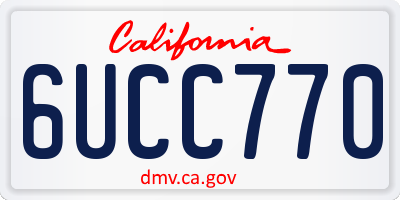 CA license plate 6UCC770