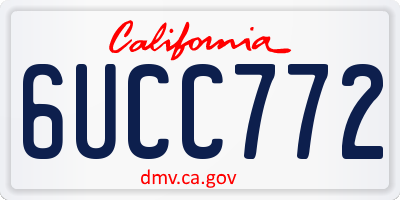 CA license plate 6UCC772