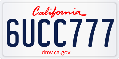 CA license plate 6UCC777