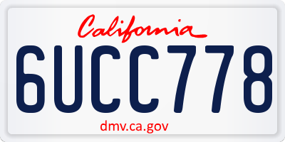 CA license plate 6UCC778