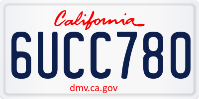 CA license plate 6UCC780