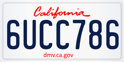 CA license plate 6UCC786