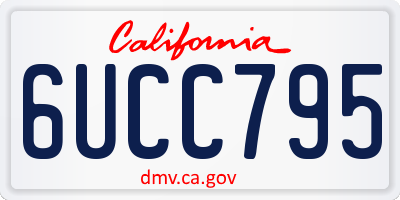 CA license plate 6UCC795