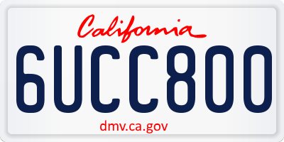 CA license plate 6UCC800