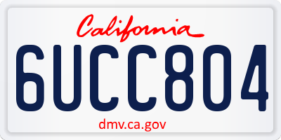 CA license plate 6UCC804