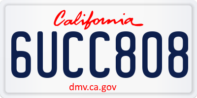 CA license plate 6UCC808