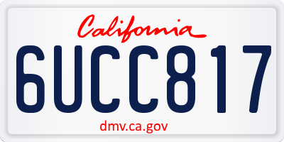 CA license plate 6UCC817