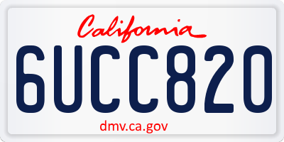 CA license plate 6UCC820