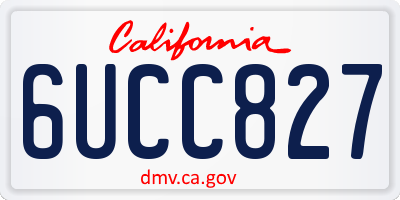 CA license plate 6UCC827