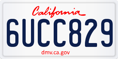 CA license plate 6UCC829