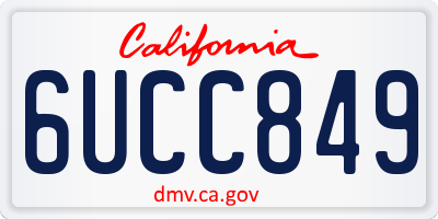 CA license plate 6UCC849