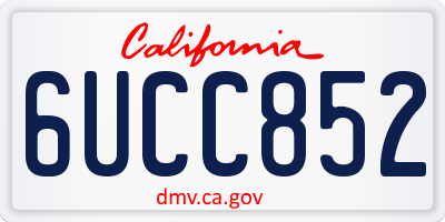 CA license plate 6UCC852