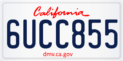 CA license plate 6UCC855