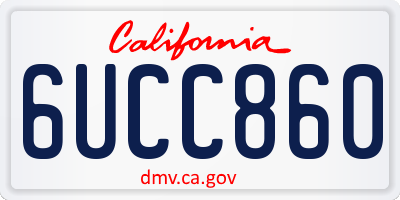 CA license plate 6UCC860