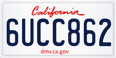 CA license plate 6UCC862